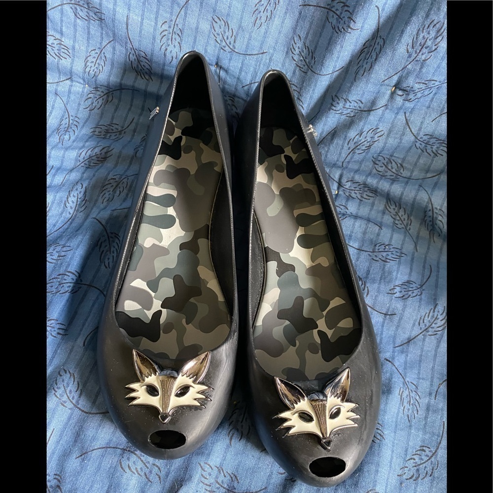 Melissa ultra girl jelly shoes fox/ camo insole size 7